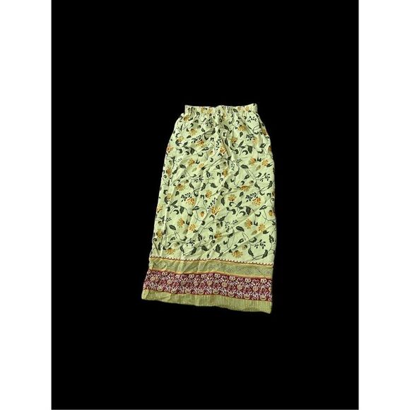 BEAUTIFUL BICE green Floral Semi Sheer Overlay Skirt Womens 12 Ankle Length skir - Picture 4 of 5